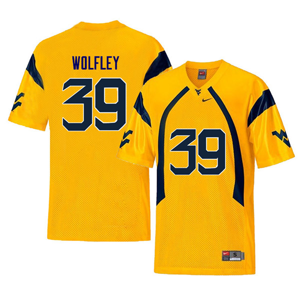 NCAA Men's Maverick Wolfley West Virginia Mountaineers Yellow #39 Nike Stitched Football College Retro Authentic Jersey FN23O27MH